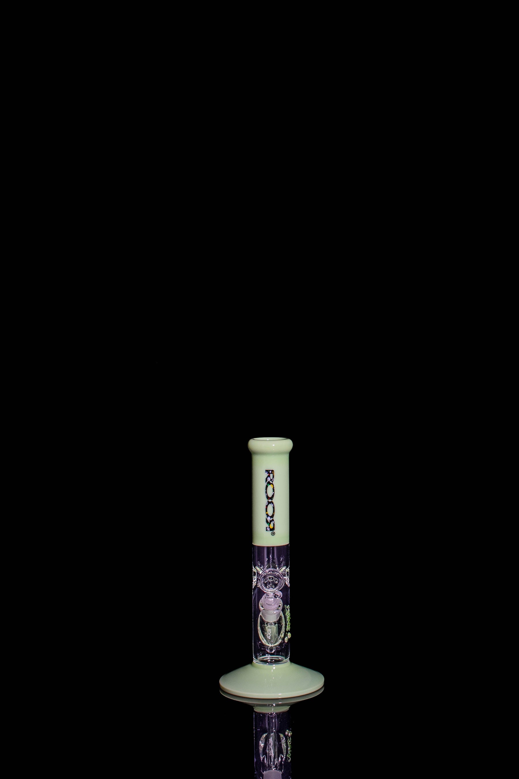 ROOR® Mini 10" Straight Milky Green Glass Bong with Ice Pinches
