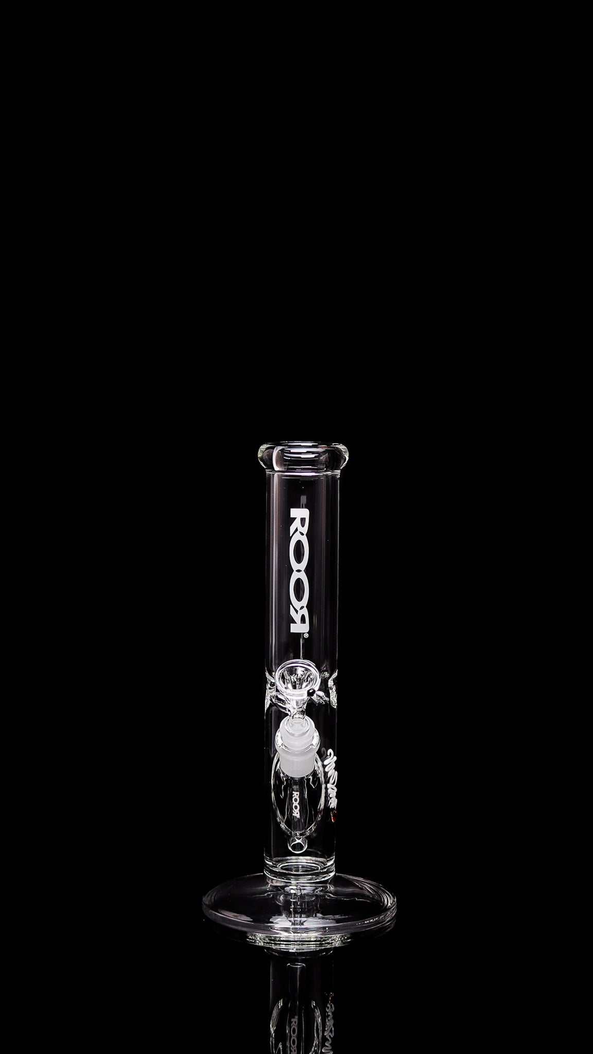 ROOR Mini 10" Straight 38x4mm clear glass water pipe with Rasta decal and thick durable design