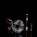 ROOR Strain Strawberry Dream 14-inch Red Edition beaker and matching ashcatcher with custom sandblasted strawberry design