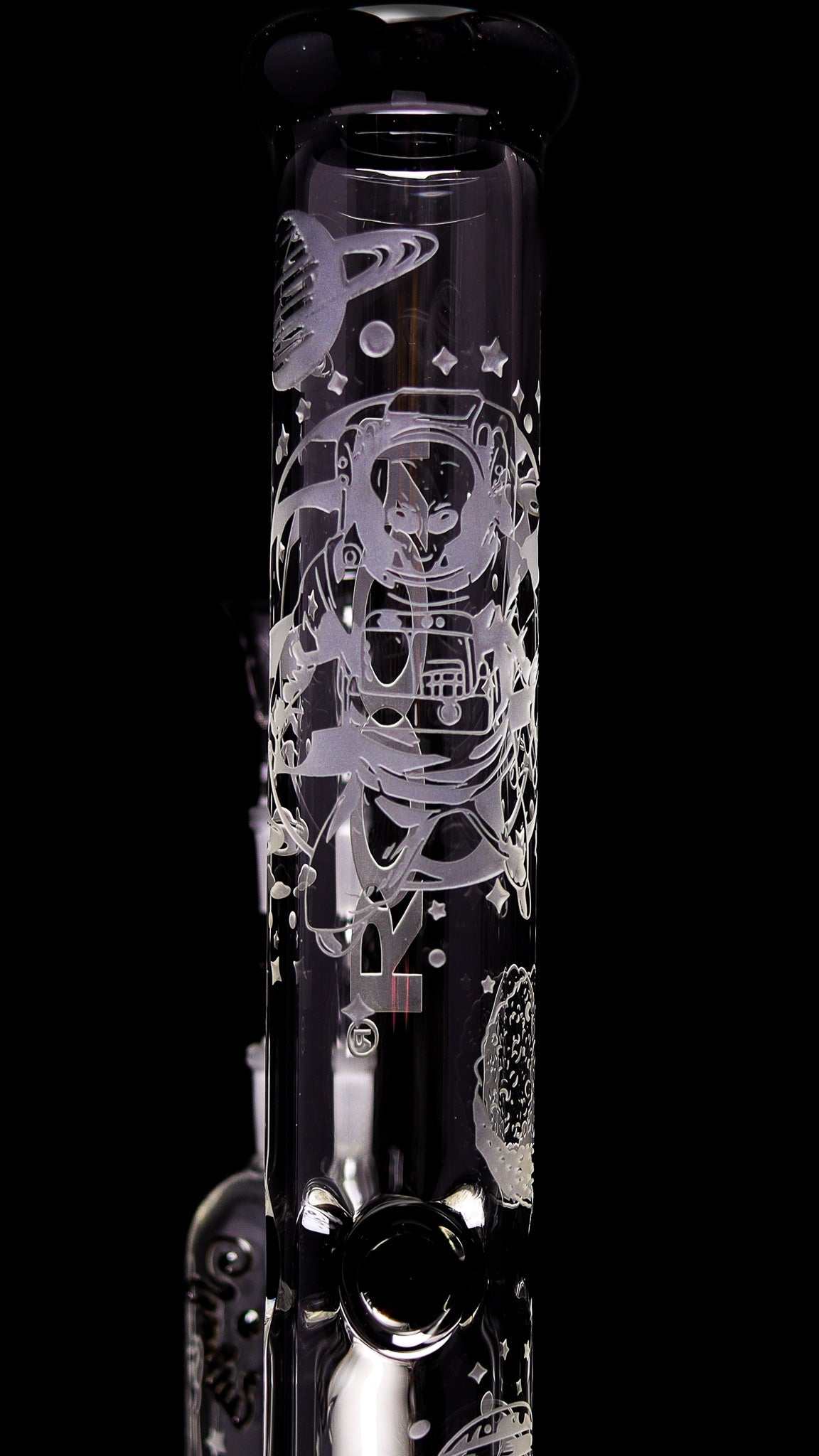 ROOR 14” Alien O.G Beaker bong with sandblasted astronaut design and matching ashcatcher