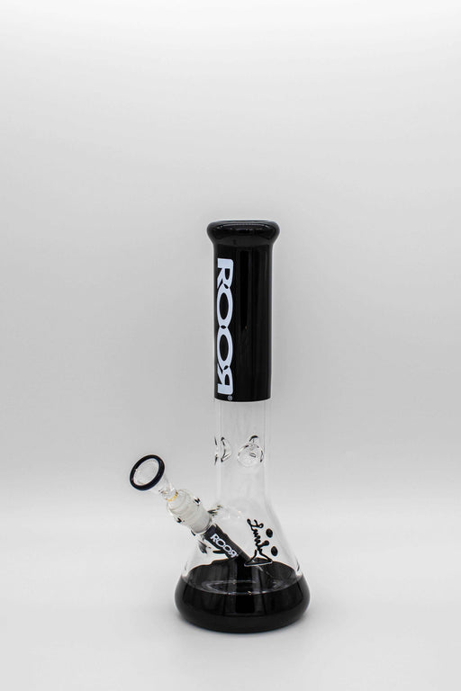 ROOR® Classic 14" Beaker with Black Color Accent and White Decal, 50x5mm Glass.