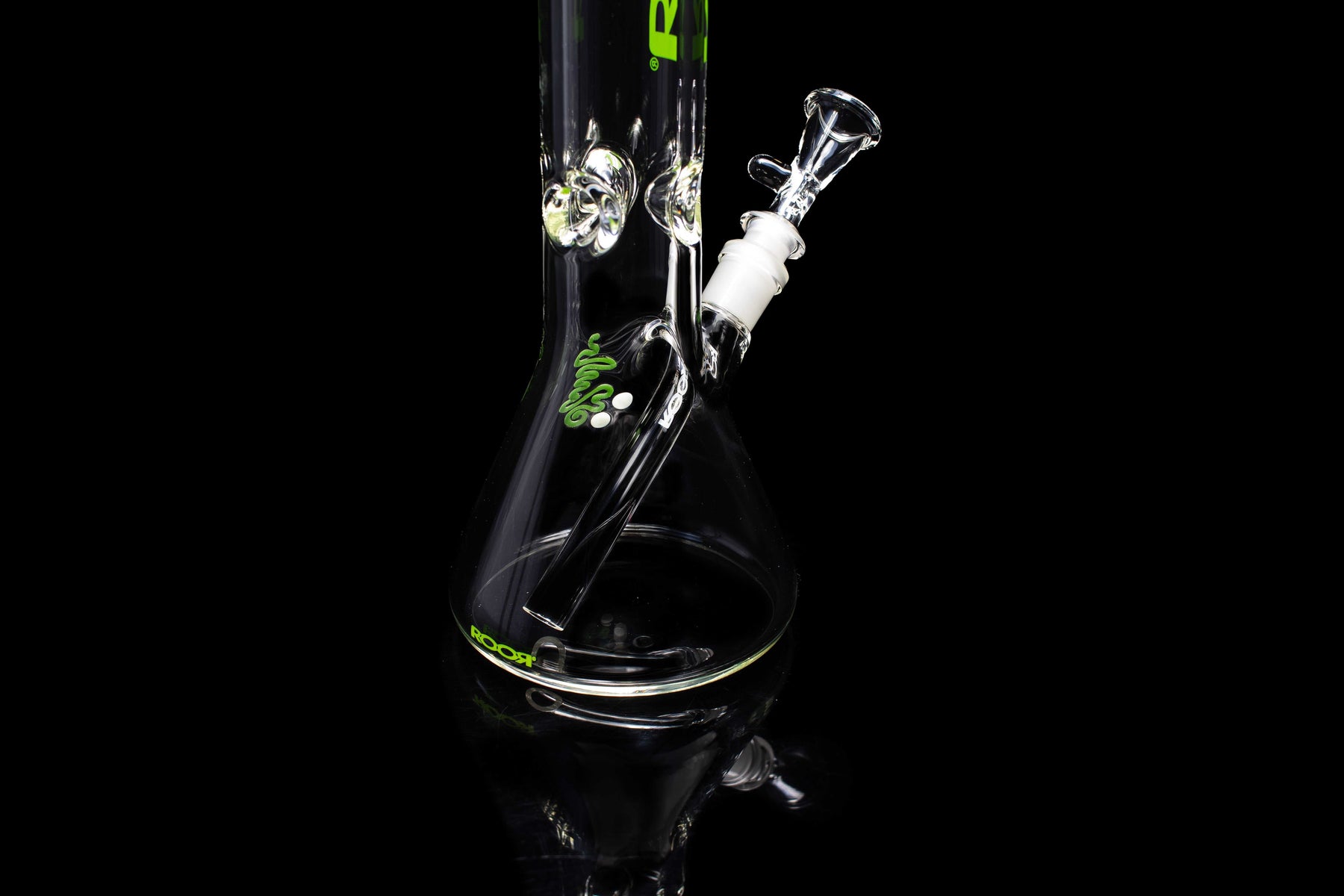 ROOR® Classic 14" Beaker 50x7mm Green with ice pinches and green decal.