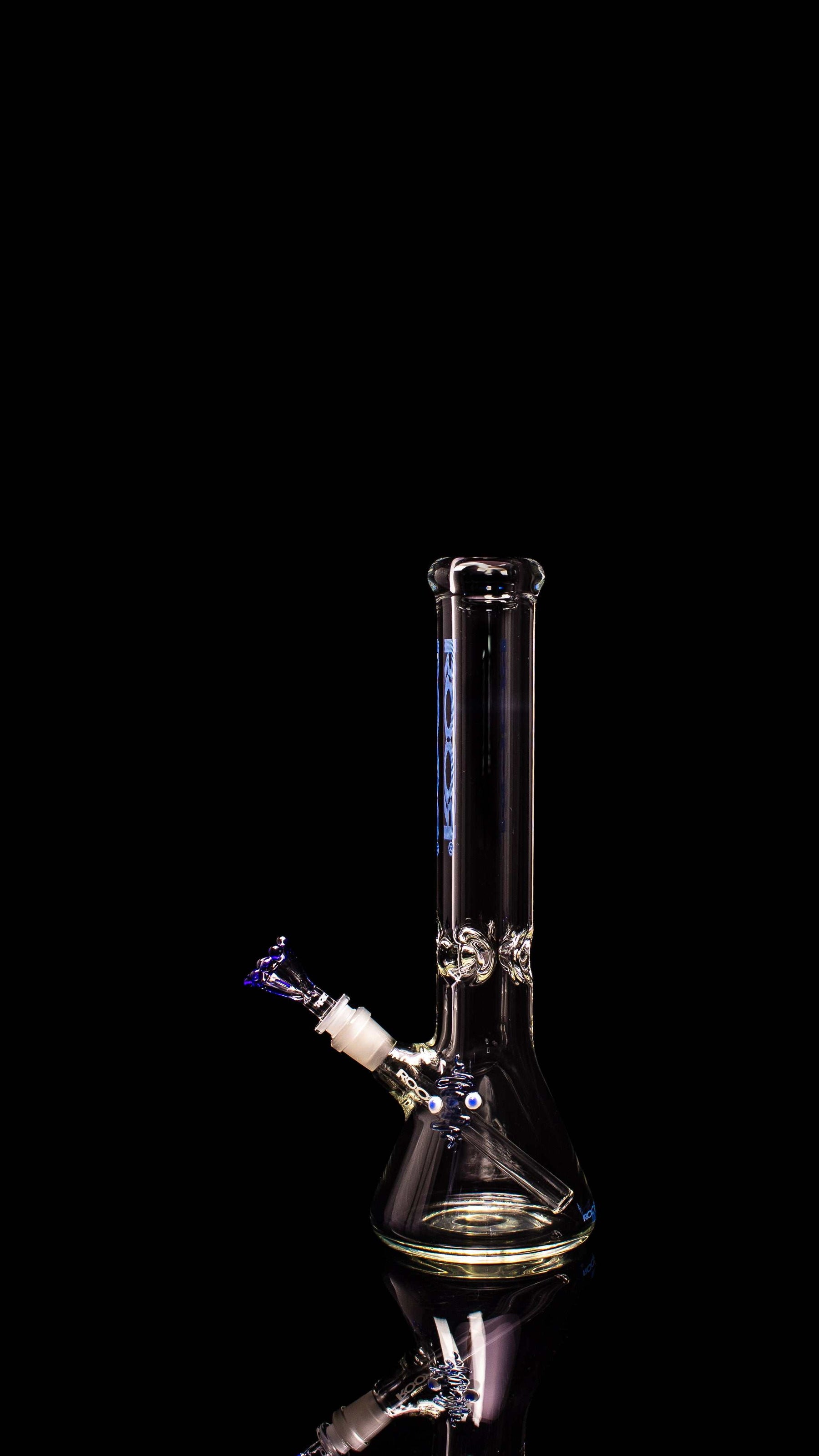 ROOR® Classic 14" Beaker 50x9mm Too Blue with Blue Crown Bowl glass water pipe