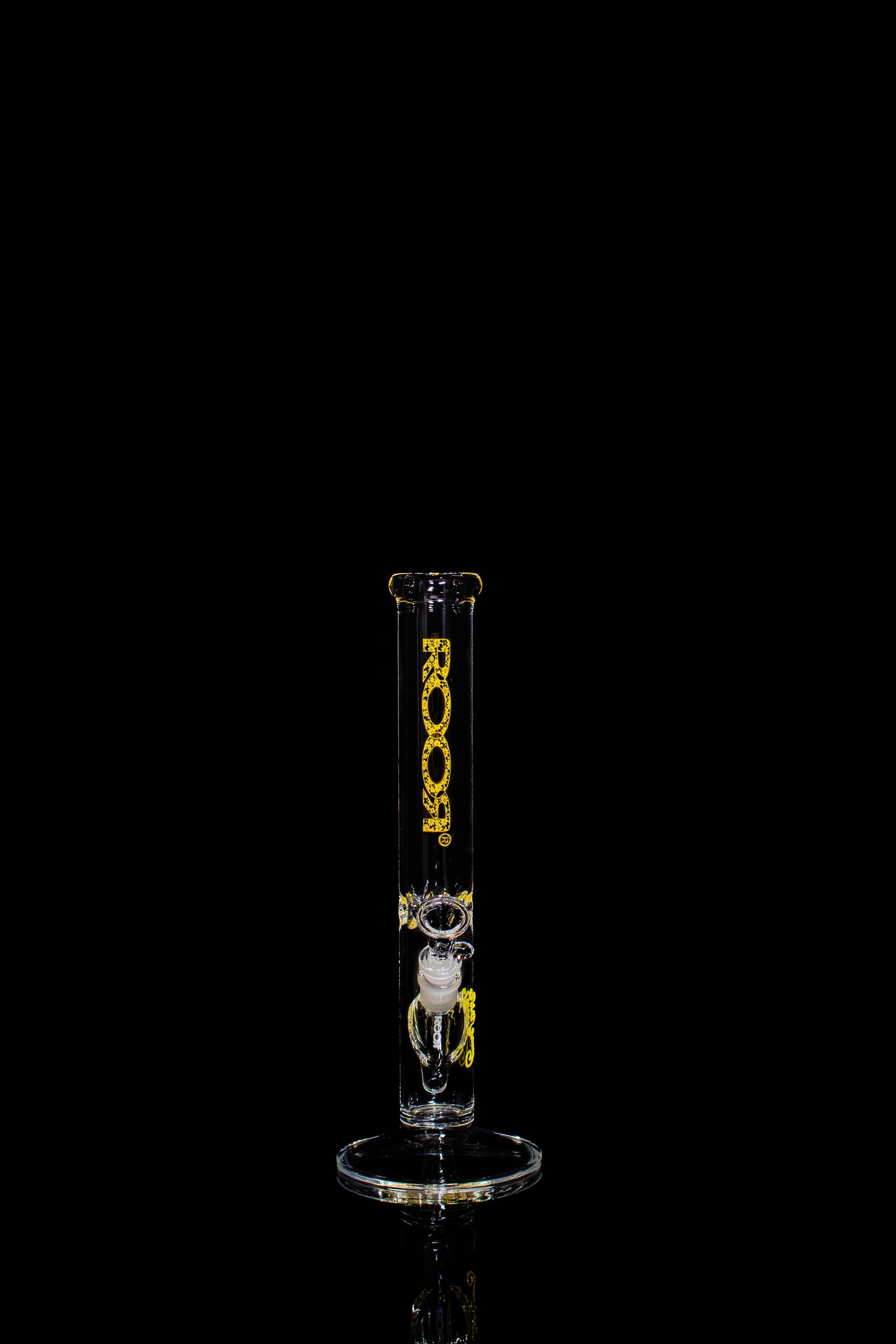 ROOR® Classic 14" Straight glass bong with Daisy decal, featuring ice pinches and low-profile downstem.