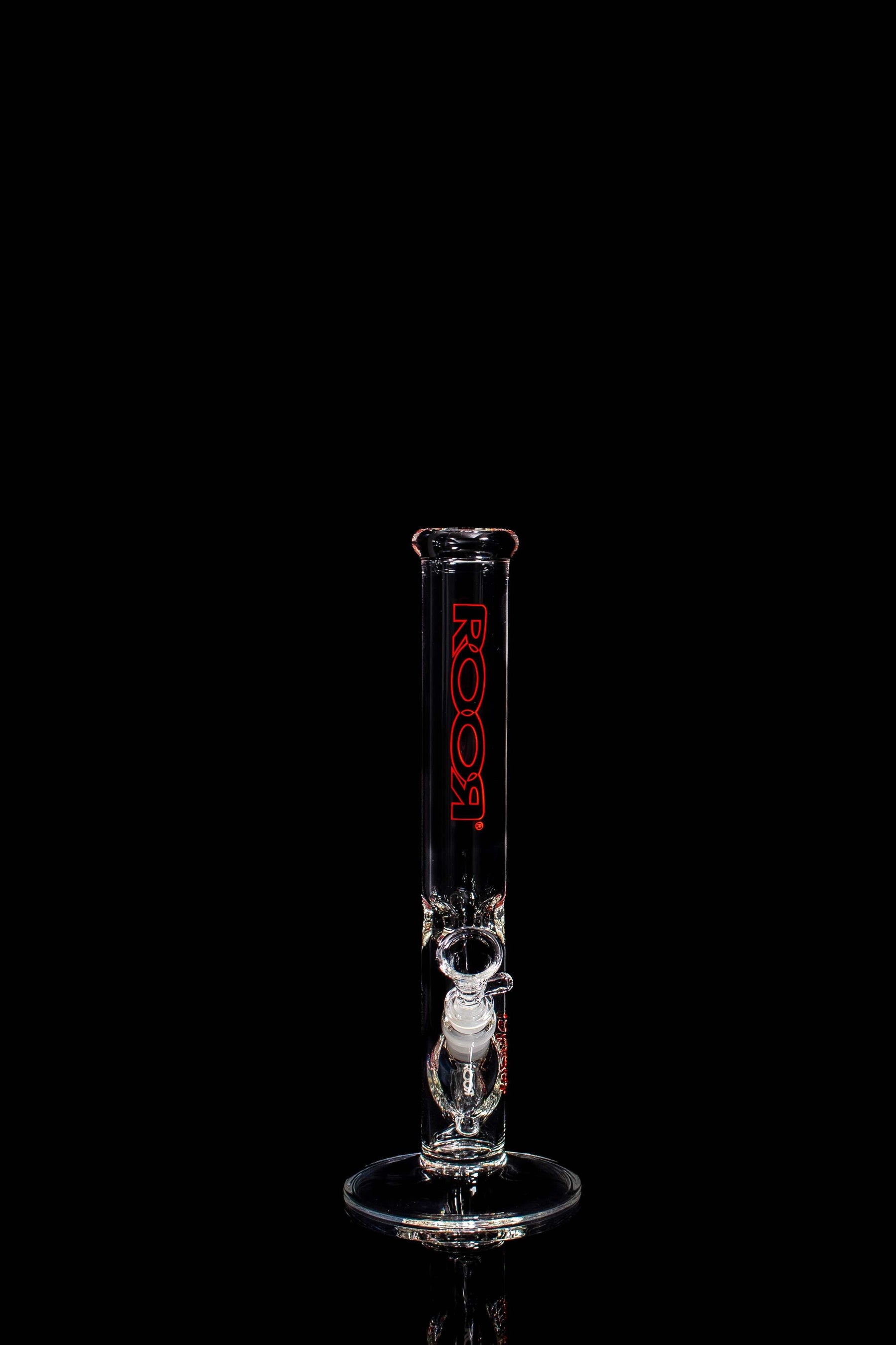 ROOR® Classic 14" Straight 45x5mm Black & Red Outline glass water pipe.