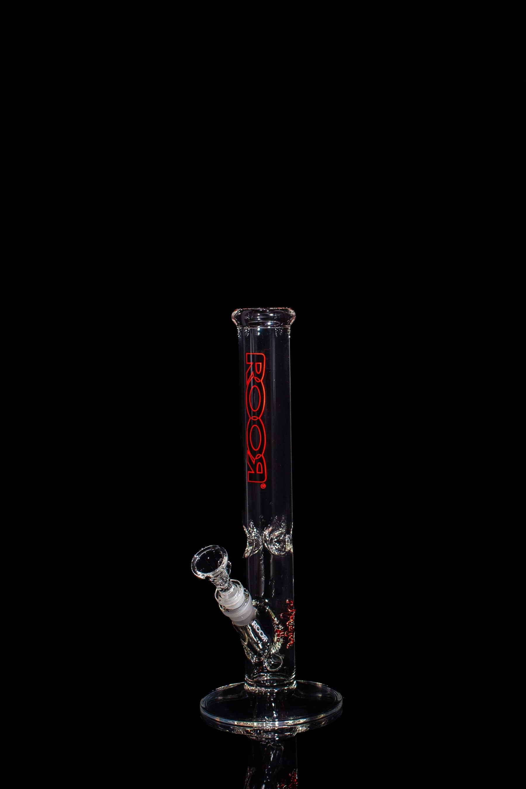 ROOR® Classic 14" Straight 45x5mm Black & Red Outline glass bong.