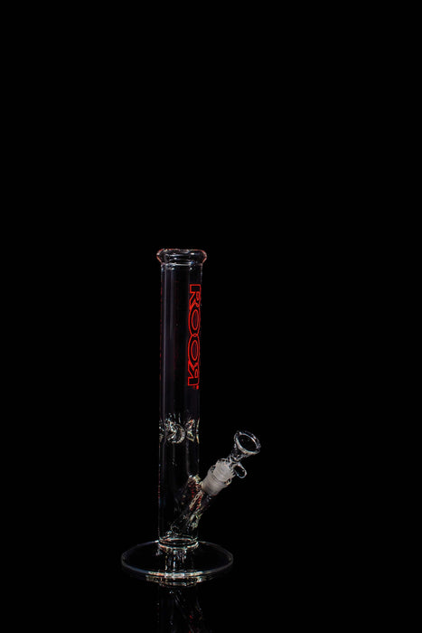 ROOR® Classic 14" Straight 45x5mm with Black & Red Outline, premium glass tube with ice pinches and sleek design.
