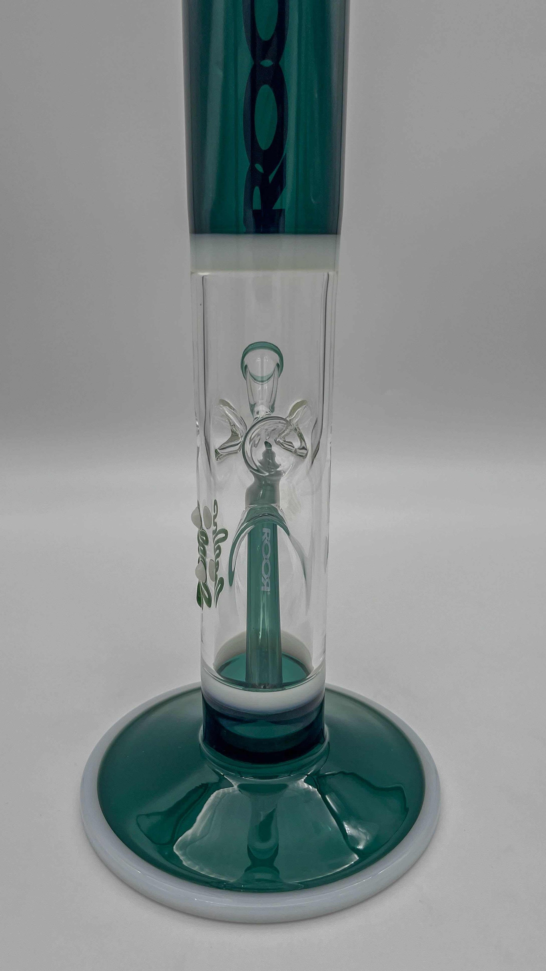 ROOR® Classic 14" Straight Glass Tube in Jade, White, Black with Red Decal.