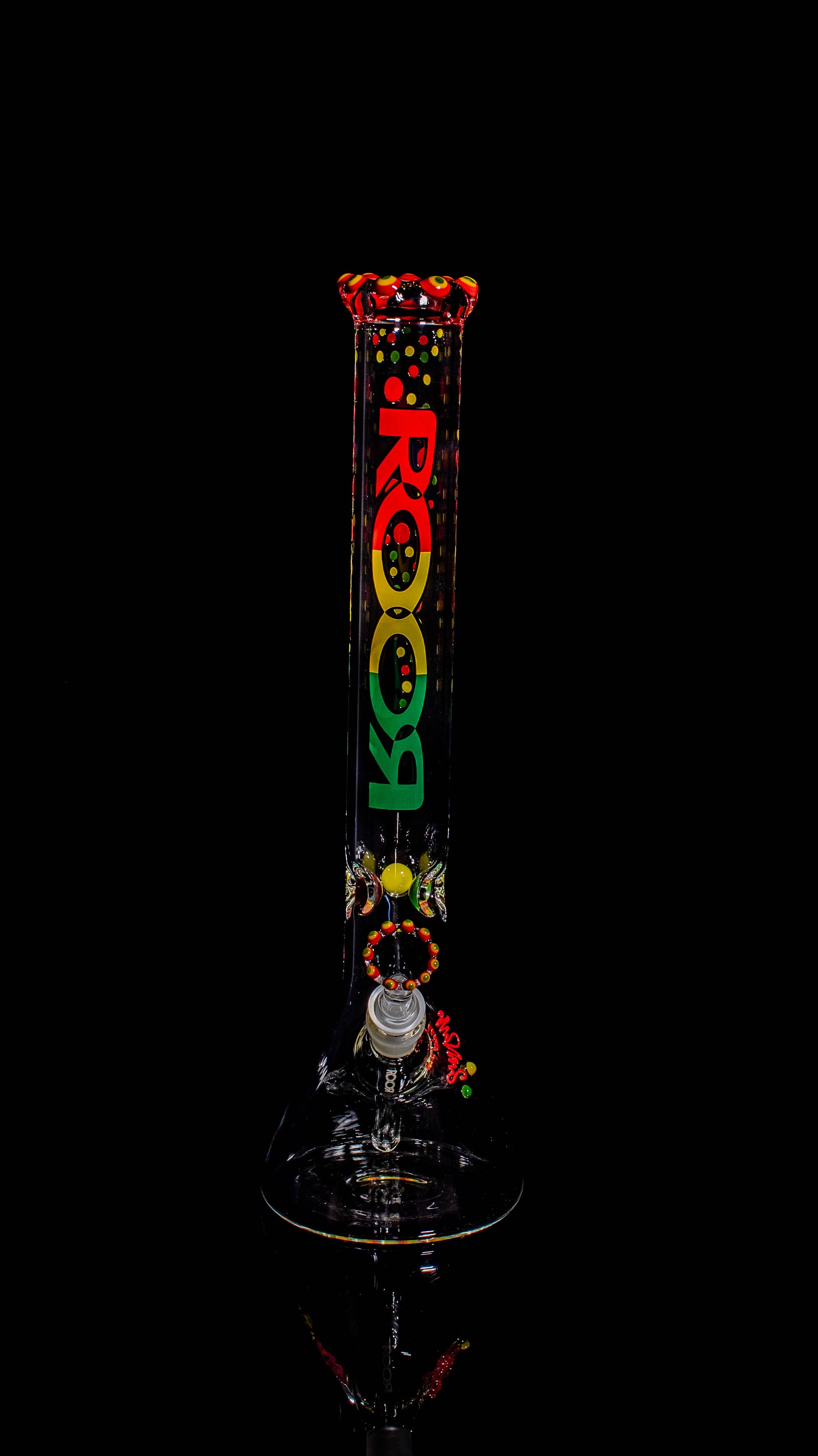 ROOR® Classic 18" Beaker 50x5mm RastaFari Dottie Extravaganza
