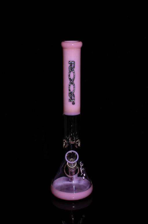 ROOR® Classic 18" Beaker with Pink Color Accent and Lace Decal in 50x5mm Glass