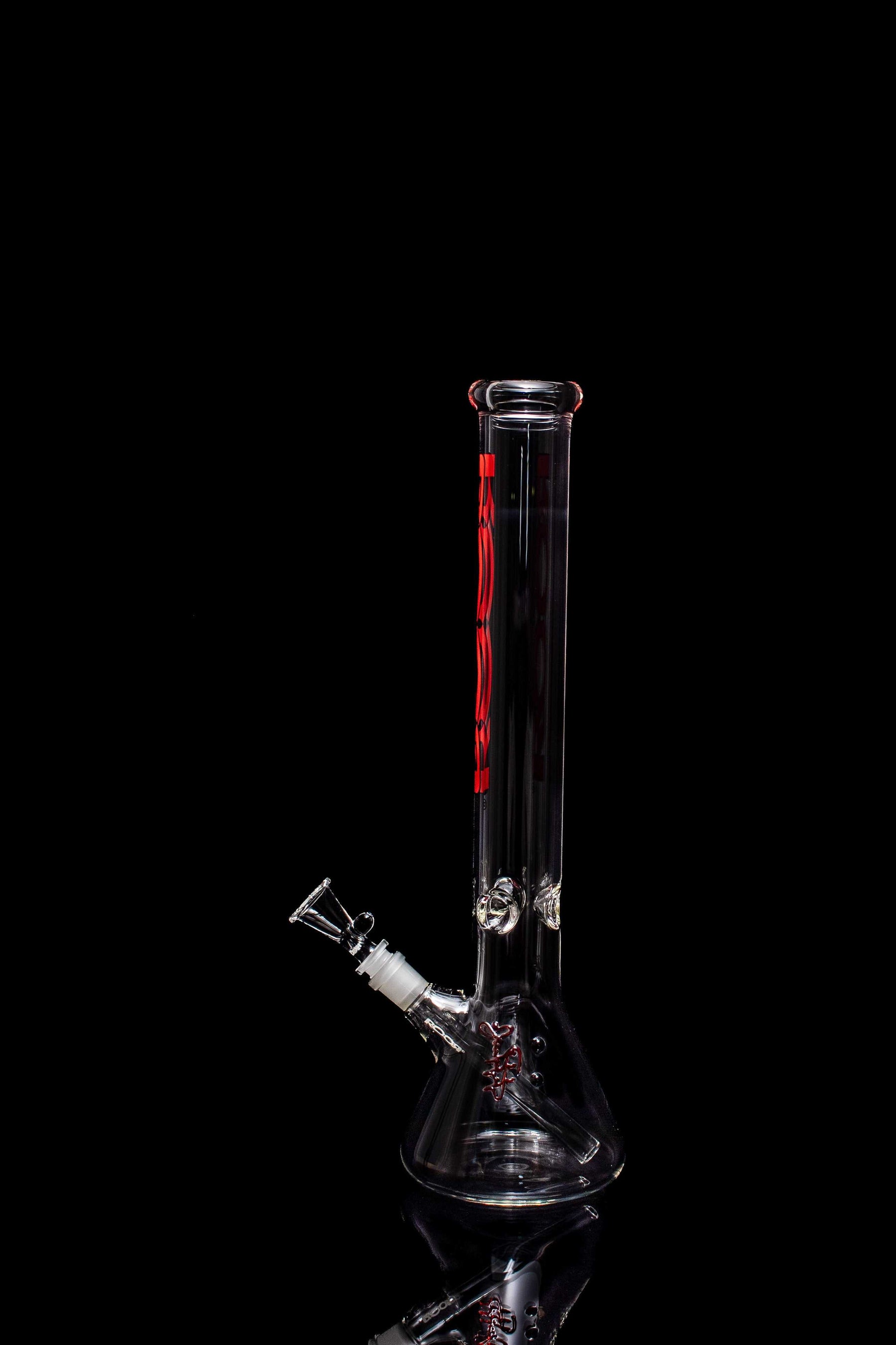 ROOR Classic 18" Beaker 50x5mm German Schott glass with red black outline decal and ice pinches
