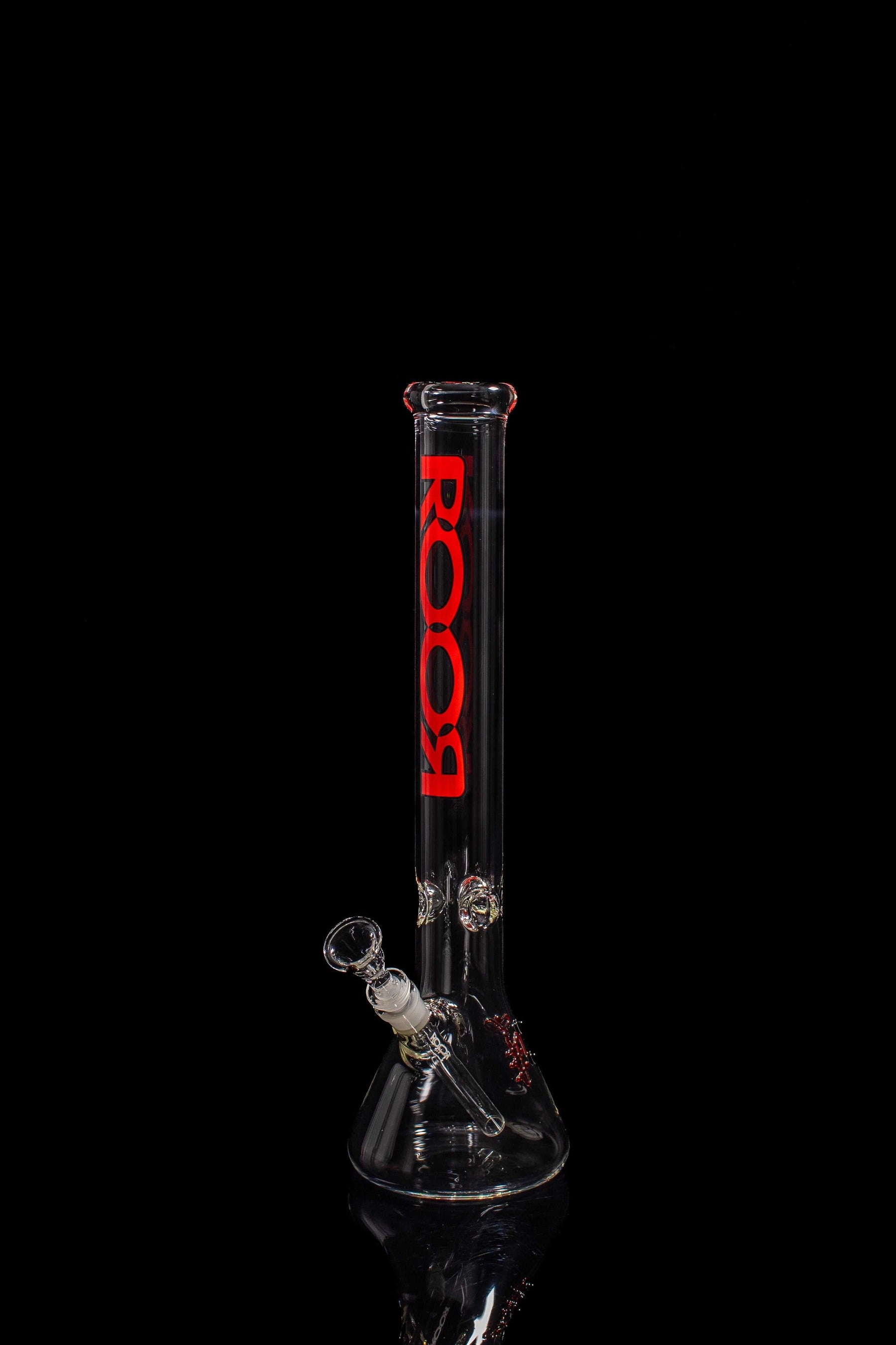 ROOR Classic 18 inch beaker bong with red black outline made from 50x5mm German Schott glass