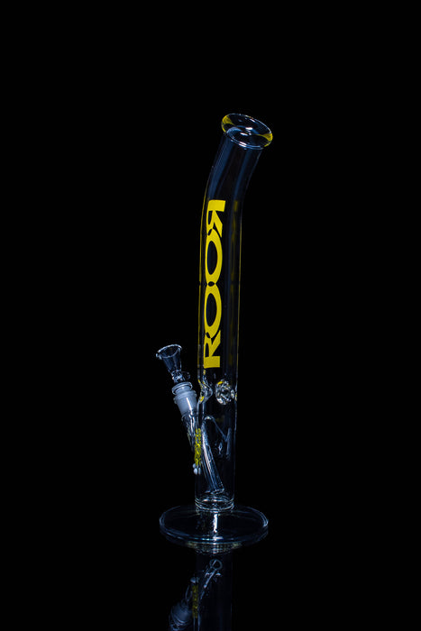 ROOR® Classic 18" Straight Bent Neck Yellow Glass Tube with Decal