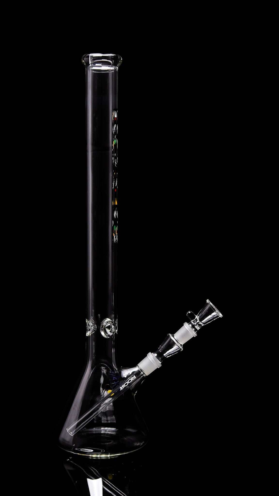 ROOR® Classic 22" Beaker with Galaxy Stars Decal, 45x5mm German Schott glass, featuring ice pinches and hand-cut downstem.