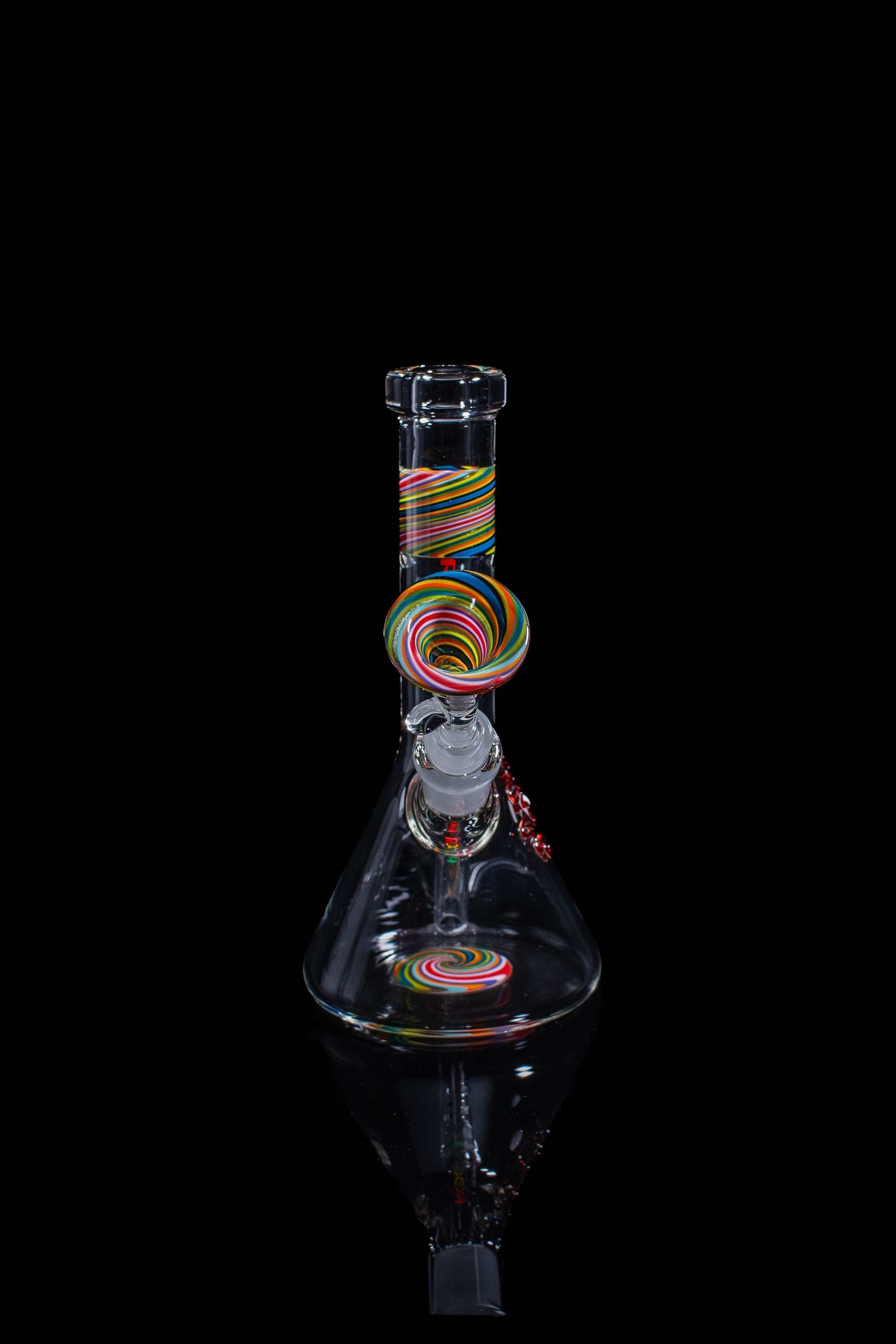 ROOR Micro 6" beaker glass water pipe with colorful custom swirled accents and clear base