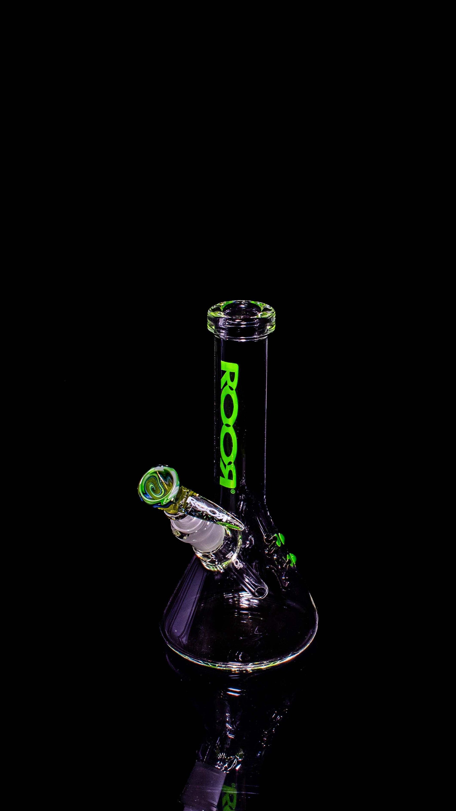 ROOR® Micro 6" Beaker with Green Decal and Custom 10mm Bowl