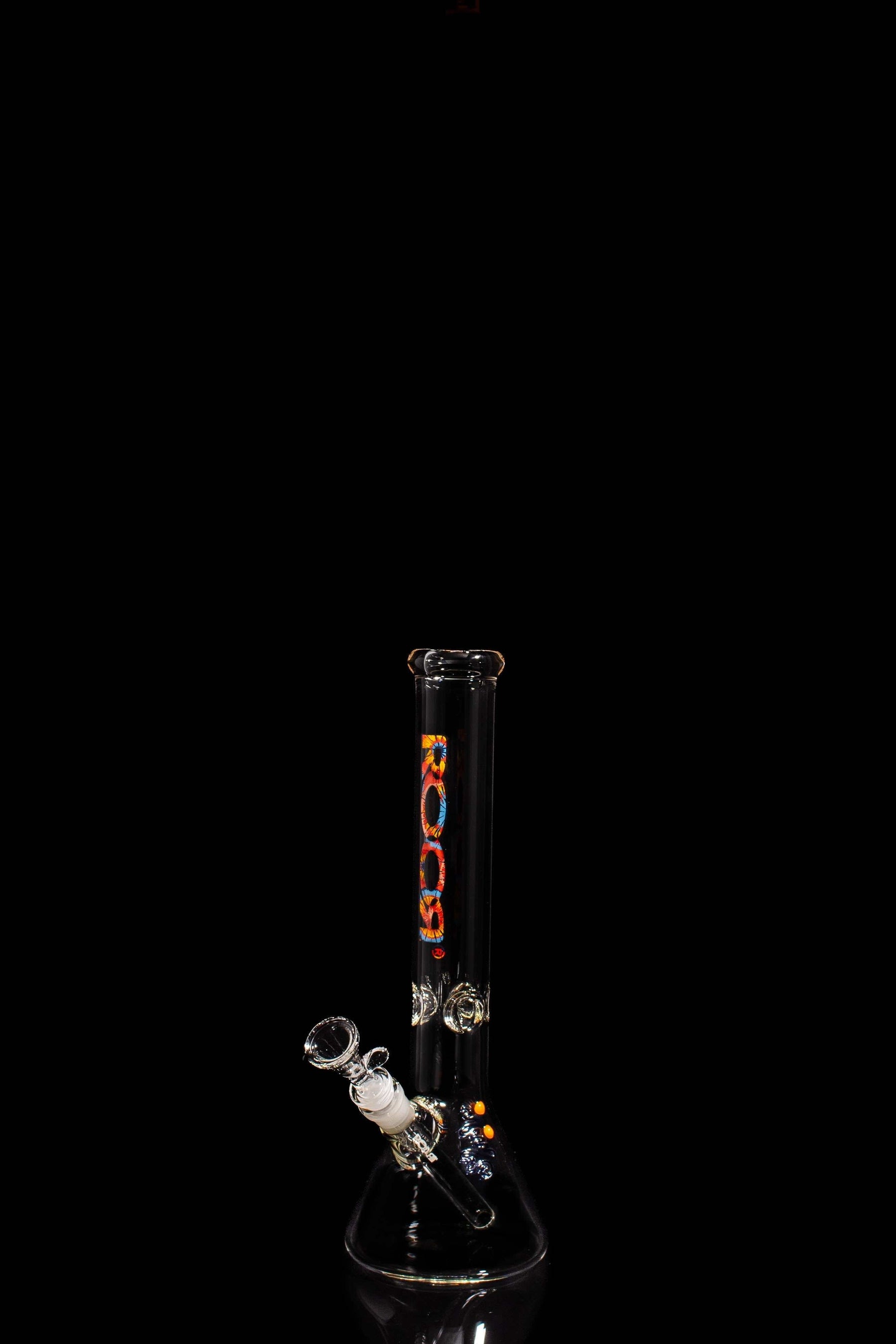 ROOR® Classic 14" Beaker 45x5mm with Tie Dye decal on black background.