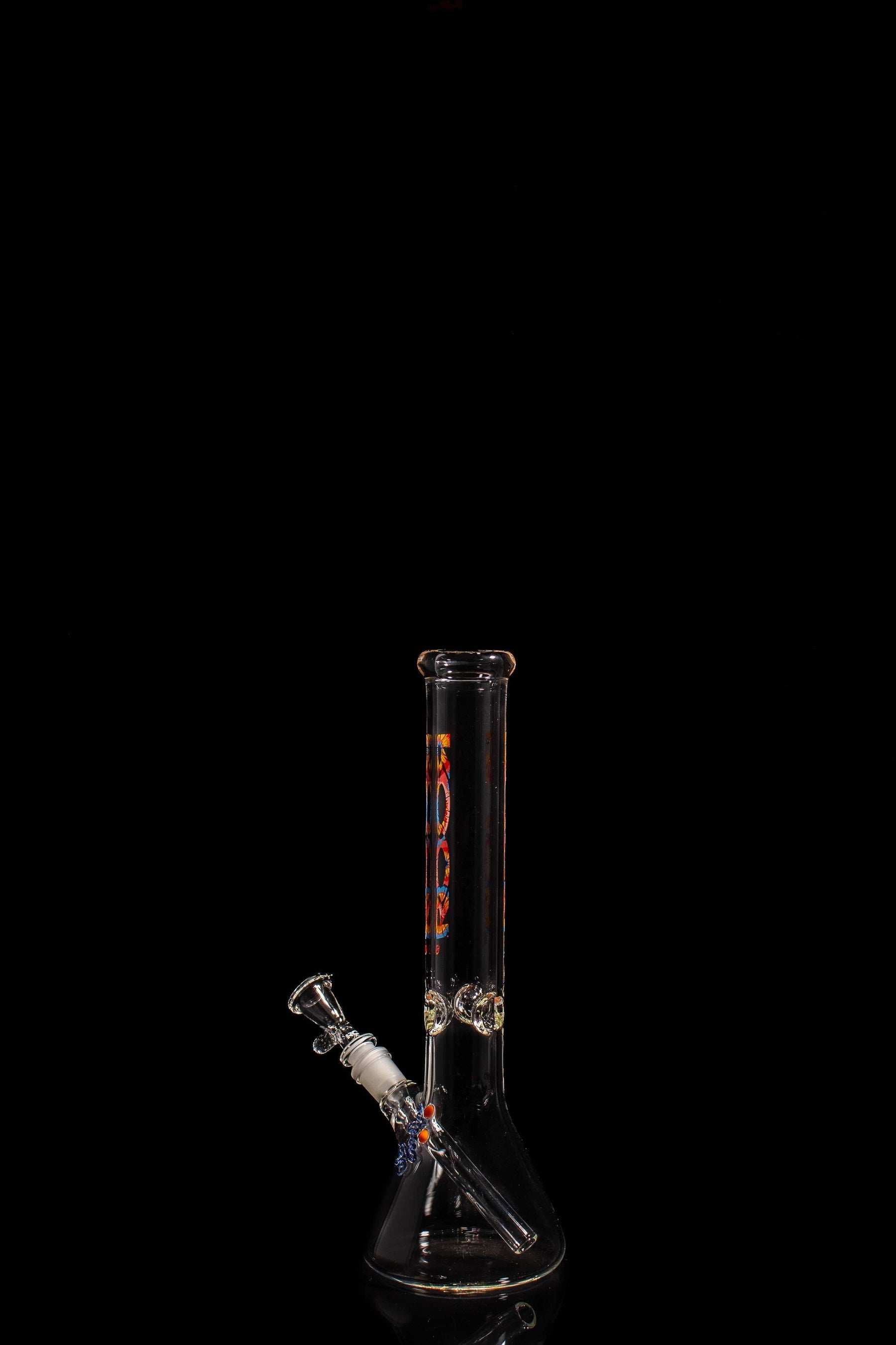 ROOR® Classic 14" Beaker with Tie Dye design, 45mm x 5mm German Schott glass.