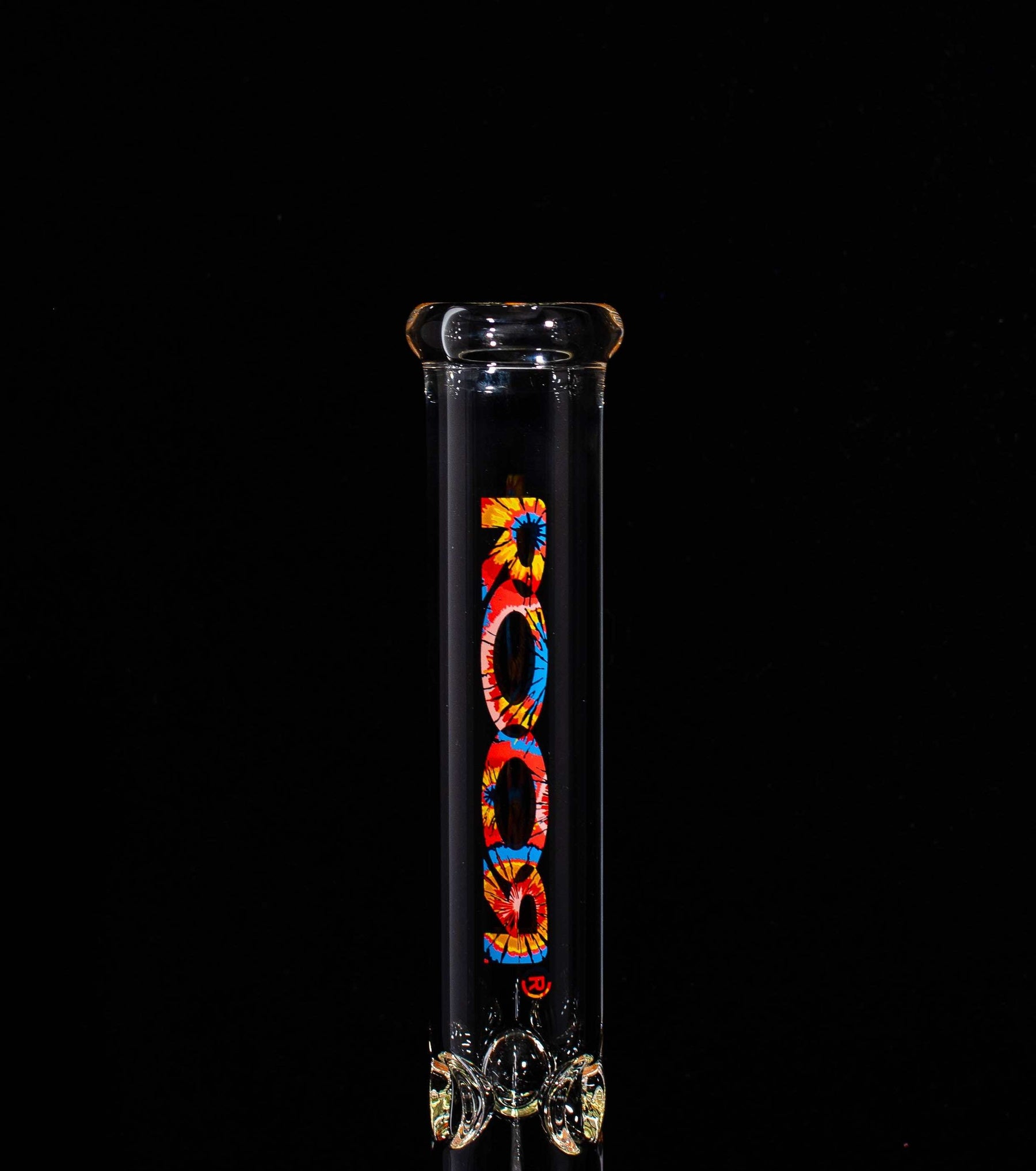 ROOR® Classic 14" Tie Dye Beaker with signature design on black background.