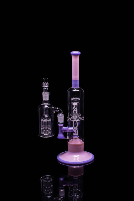 Collectors Set - ROORTech® Fixed 14" 50x5mm Barrel Bubbler & Matching label 10 Arm 18mm Ashcatcher