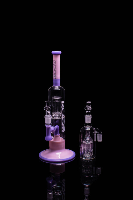 Collectors Set - ROORTech® Fixed 14" 50x5mm Barrel Bubbler & Matching label 10 Arm 18mm Ashcatcher