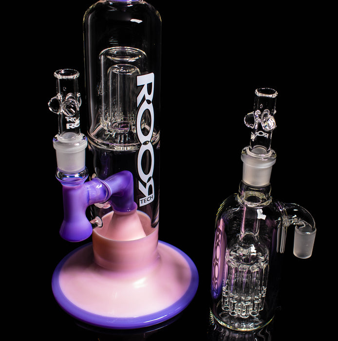 Collectors Set - ROORTech® Fixed 14" 50x5mm Barrel Bubbler & Matching label 10 Arm 18mm Ashcatcher