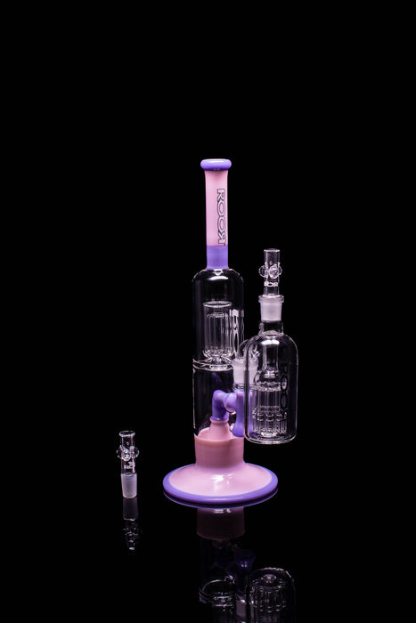 Collectors Set - ROORTech® Fixed 14" 50x5mm Barrel Bubbler & Matching label 10 Arm 18mm Ashcatcher