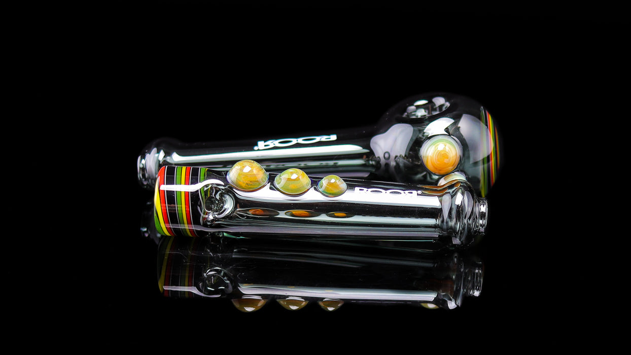 ROOR® Custom Worked Hand Pipe Smokey Gray Chillum Set Color Swirl