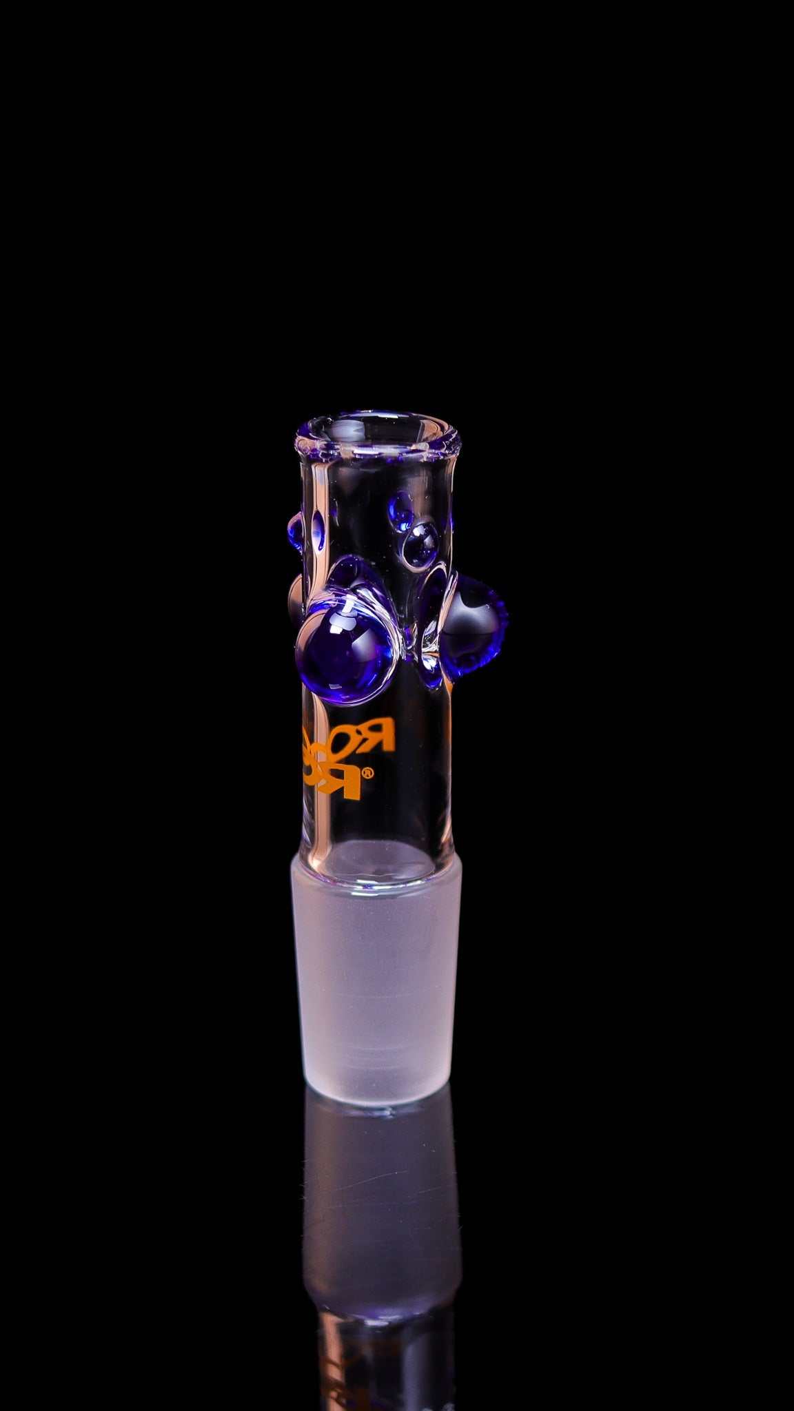 ROOR® Tech Color Marble Style Bowl BLUE with blue opal-shaped glass drops and triple-glass pinch screen.