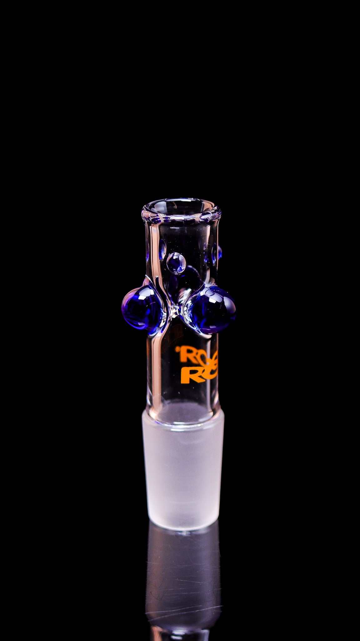 ROOR® Tech Color Marble Style Bowl BLUE with opal-shaped glass drops and flared lip.