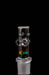 ROOR® Tech Bowl 18mm with Rasta decal, made from German Duran Schott Glass, featuring clear opal-shaped glass drops and a flared lip.