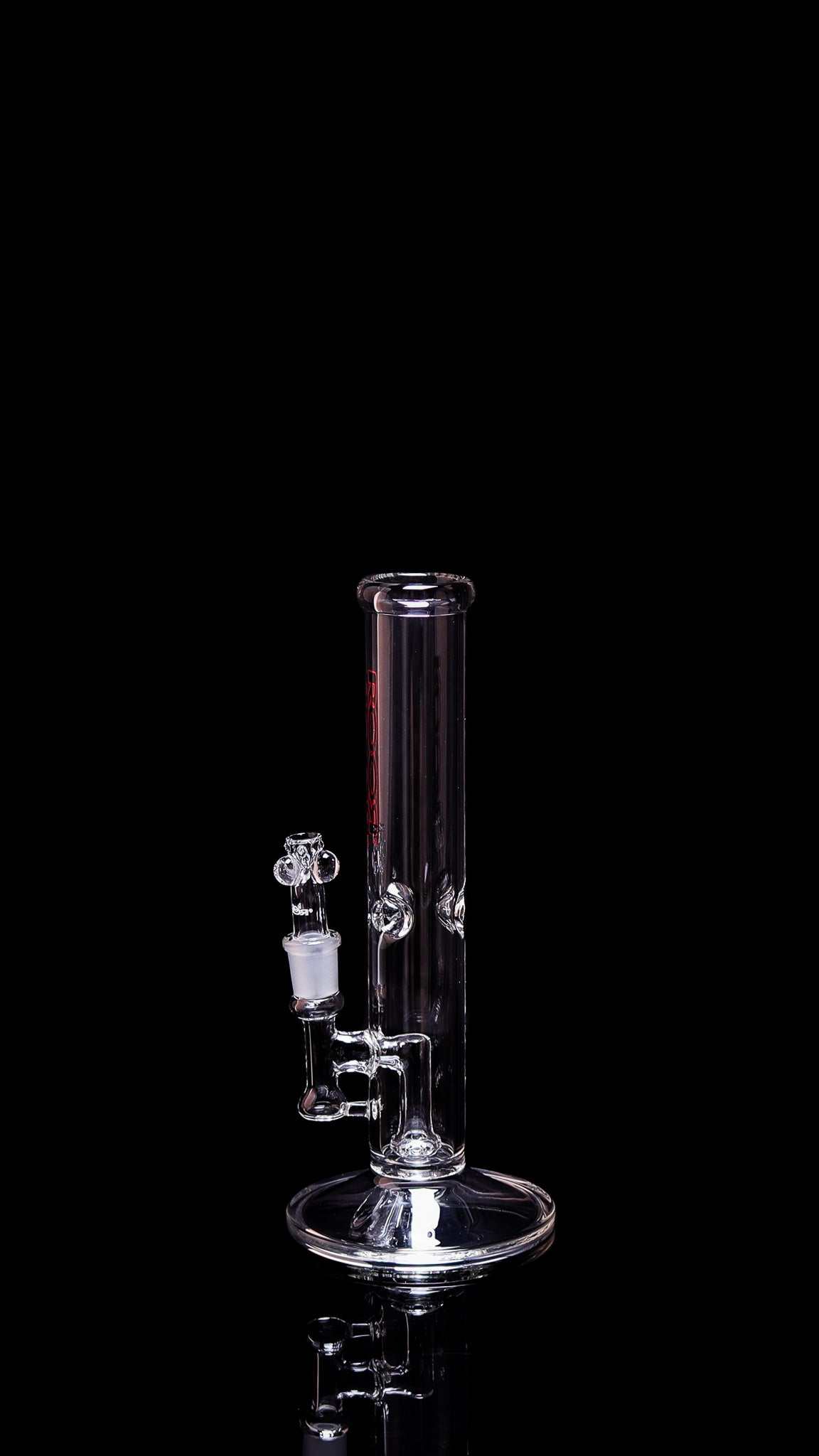 ROOR® Tech Mini Fixed 10” Straight 38x4mm Clear Glass Tube with Ice Pinches