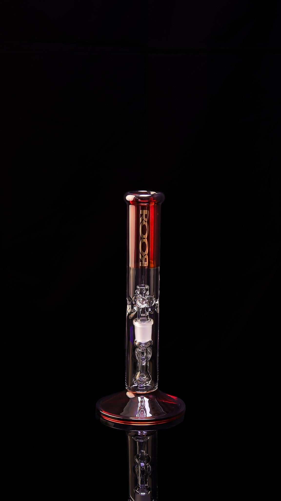ROOR® Tech Mini Fixed 10” Straight Amber Glass Tube with Percolator