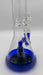 ROOR® Tech Fixed 18" Beaker with blue, black, and white decal, featuring 50x5mm German Duran Schott glass and built-in debris catcher.