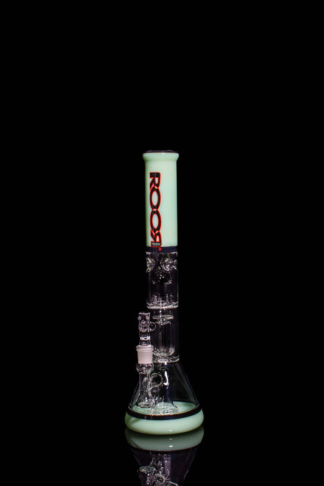 ROOR® Tech Fixed 18" Beaker with Barrel Perc in Milky Mint and Black.