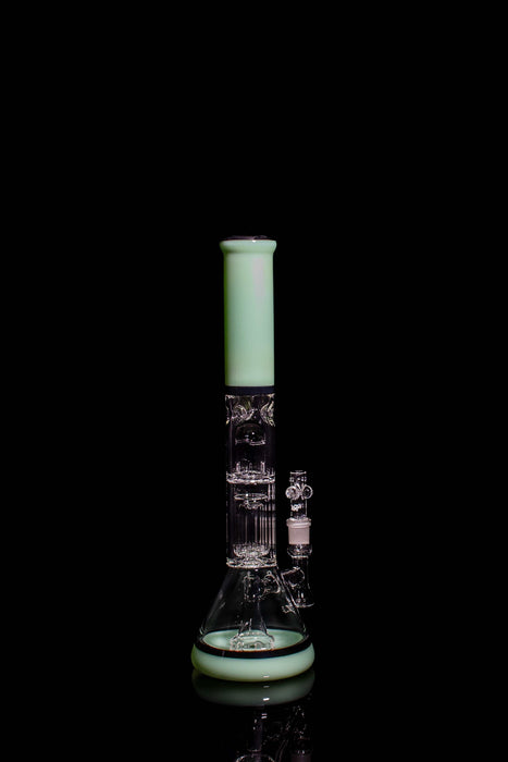 ROOR® Tech Fixed 18" Beaker with Barrel Perc in Milky Mint and Black.