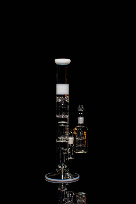 Collectors Set - ROORTech® Fixed 18" Straight Barrel Perk Gray & White with Matching 10 Arm Ashcatcher.