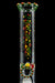 14" ROOR Rastafari Dottie Extravaganza beaker with Rasta colors, triple color crown, and raindrop accents
