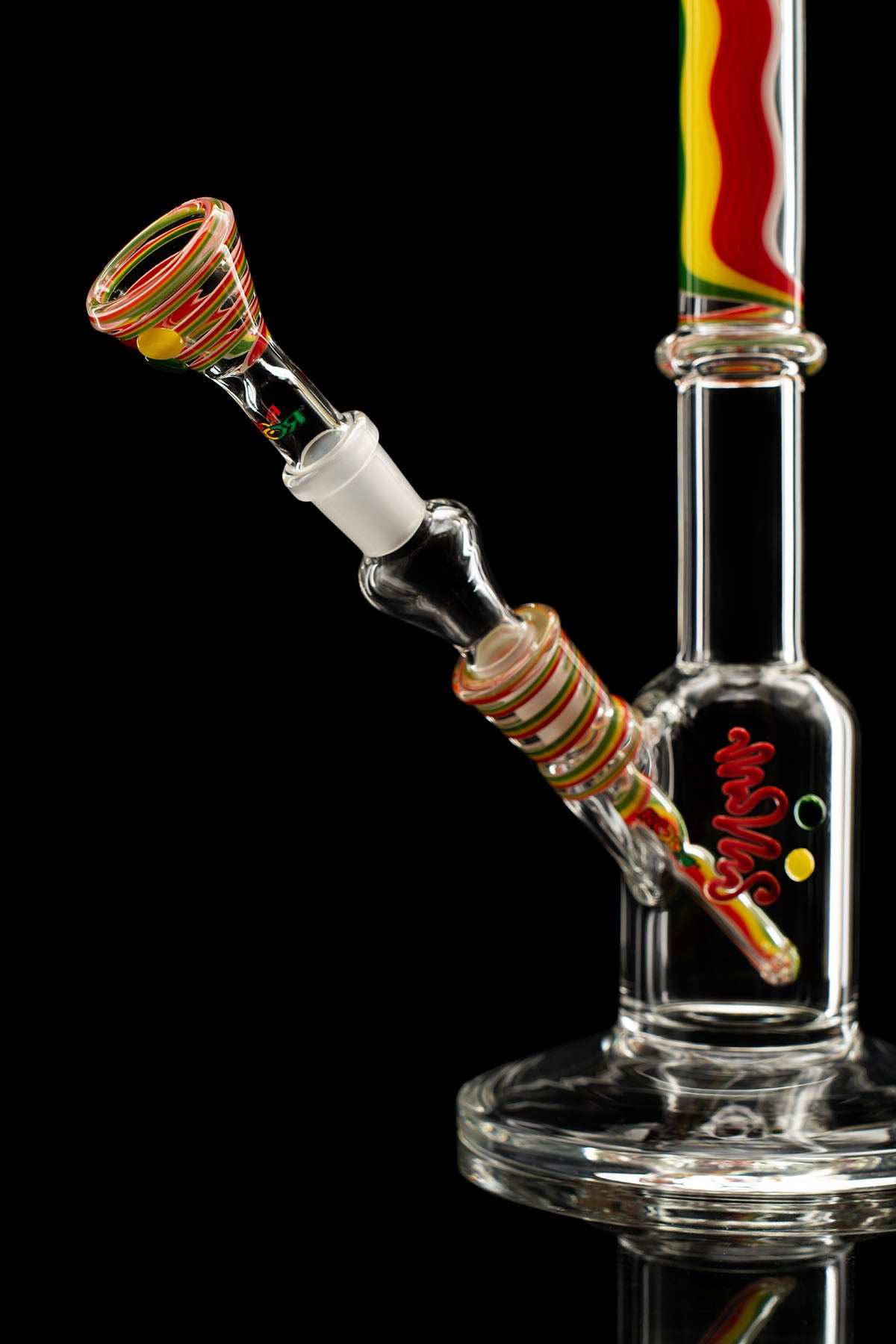 ROOR® Custom Rasta Snapper 4.0 clear glass water pipe with rasta section and matching bowl