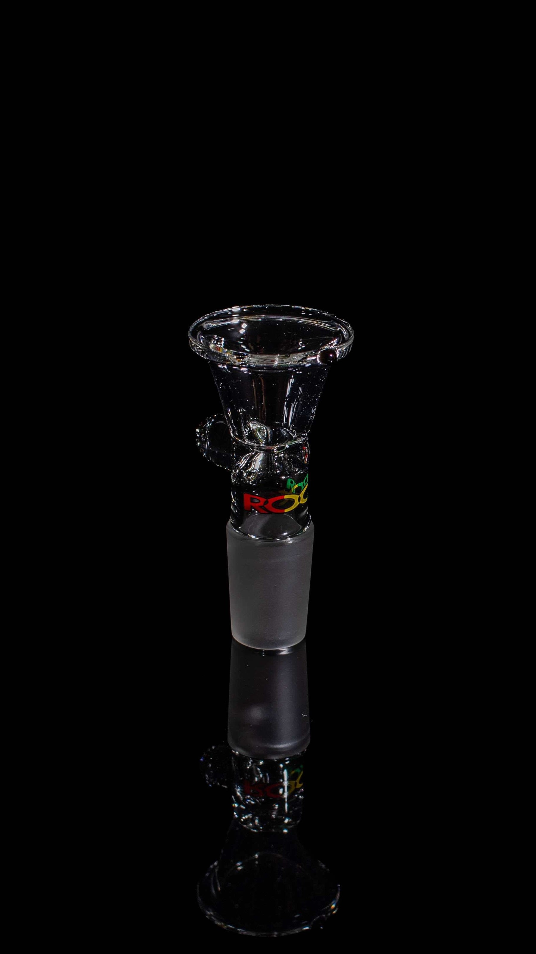 ROOR® Downstem and Bowl Set with Rasta decal, 18mm glass joint, colorful matching glass accessories