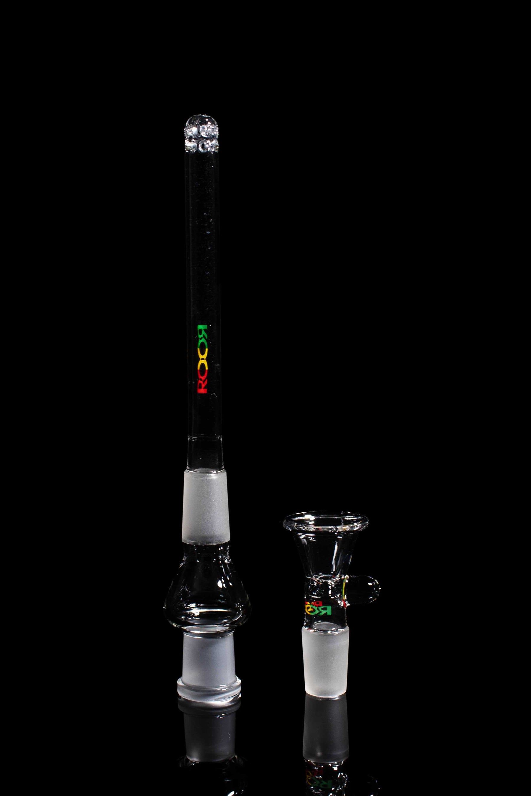 ROOR® Downstem and Bowl Set with color decal, 18mm glass accessory for a compatible water pipe