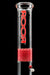 ROOR® Spectrum Series No. 2 Crimson Frost 18-inch clear beaker with custom red and white color section and classic downstem