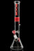 ROOR® Spectrum Series No. 2 Crimson Frost 18-inch clear beaker with custom red and white color section and classic funnel bowl