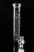 Clear ROOR® Tech 14” Bubbler with black and white logo and 14.5mm male bowl on transparent glass body