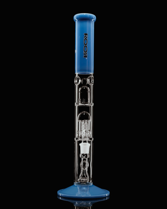 ROOR® Tech Fixed 18” Straight 50x5mm 10 Arm Tree Perc Full Milky Blue