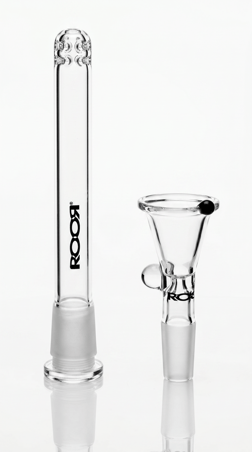 ROOR® Downstem and Bowl Set with black decal and color matching glass components