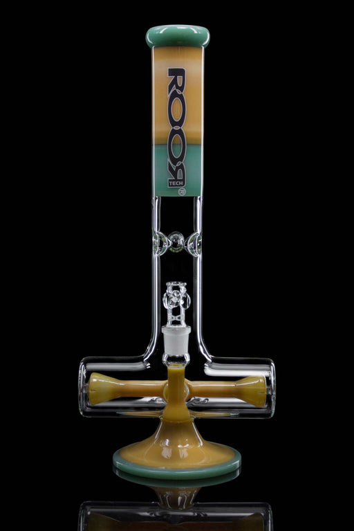 ROOR® Tech 18” Inline Tangie & Mint glass piece with percolator and ice pinches.