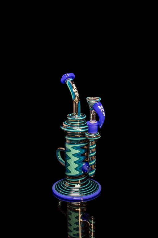 ROOR Tech Klein Recycler in custom color worked spacey blue with 14mm female joint.