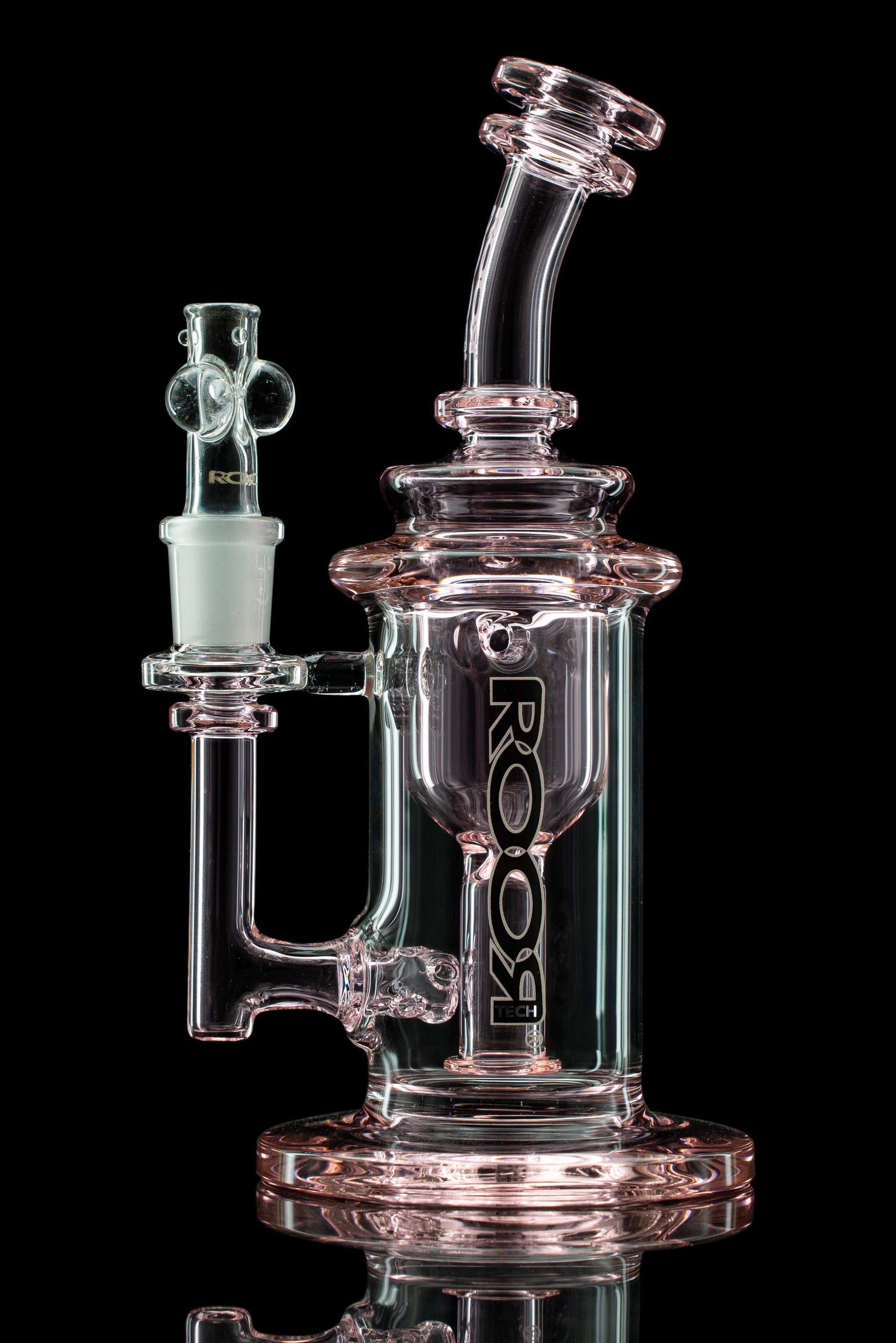 ROOR Tech Internal Recycler in pink glass with 14mm female joint.