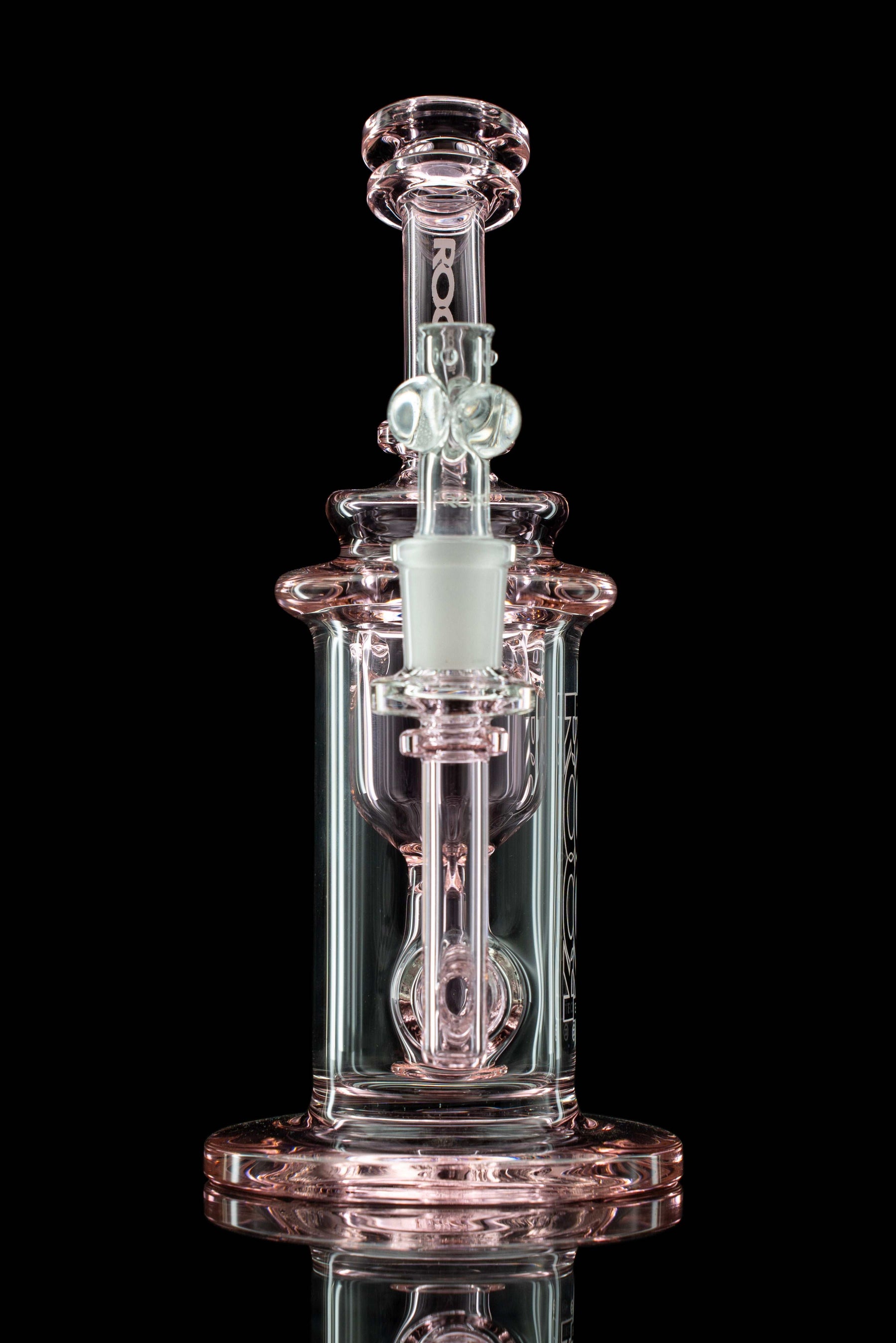 ROOR Tech Internal Recycler in pink glass with 14mm female joint.
